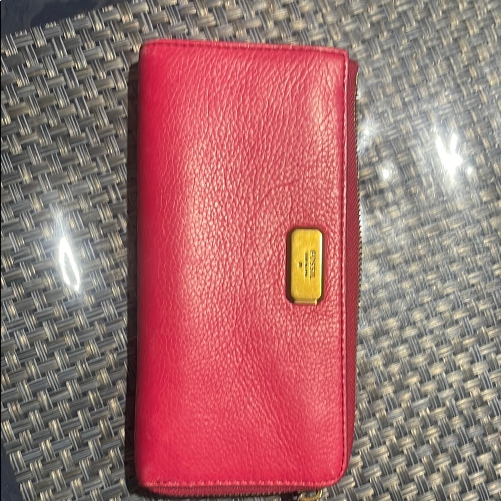 Red Leather Phone Wallet